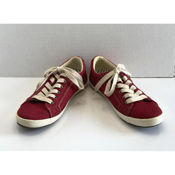 Taos Star Sneakers STA-12844 Womens 8.5 Red Canvas Lace Up Low Top Comfort Shoes - Picture 7 of 16